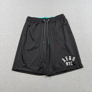 Aeropostale Shorts Men's Medium Black Mesh Lined Basketball Running Training Gym